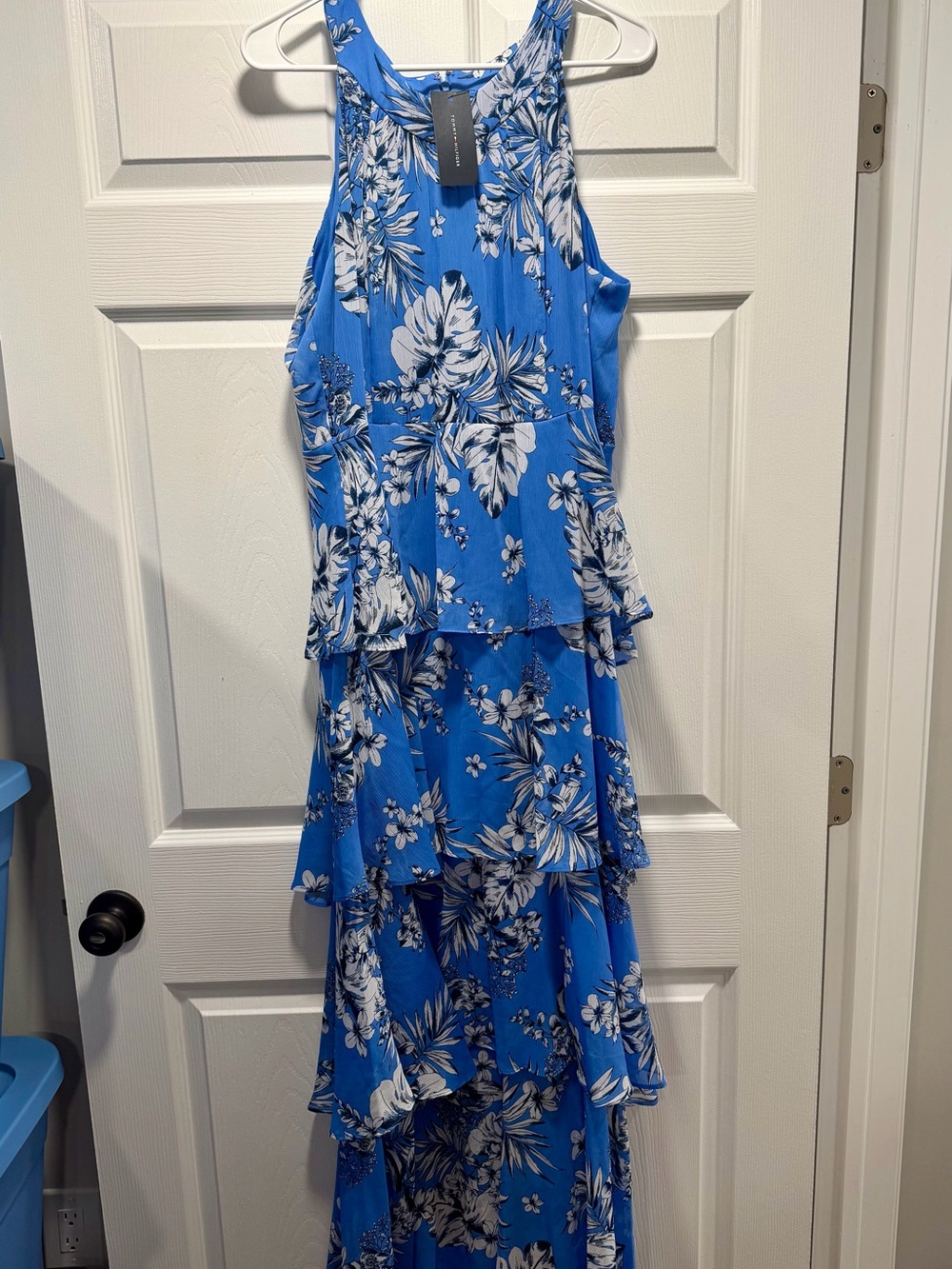 Tommy Hilfiger Blue Floral Tiered Maxi Skirt